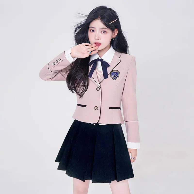 jk uniform suit spring/summer korean style college style student set school uniform dress women improve jk set