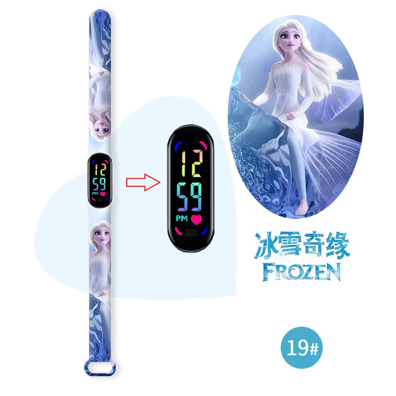 Disney Frozen Children Watches Girls Silicone Strap Colorful Light Luminous Kids Watch Waterproof Quartz Clock reloj infanti 6