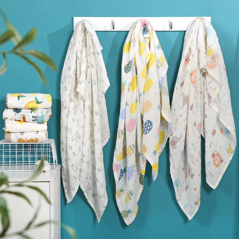 Children's Gauze Bath Towel Cartoon Blanket Baby Blanket Printed Newborn Pure Cotton Children's Quilt