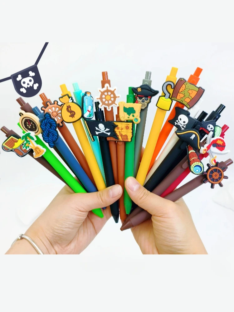 10 Stück/20 Stück Kugelschreiber mit Piratenmotiv, Totenkopf-Piraten-Flaggen-Kugelschreiber, geeignet für den Einsatz im Studentenbüro – Detail 1