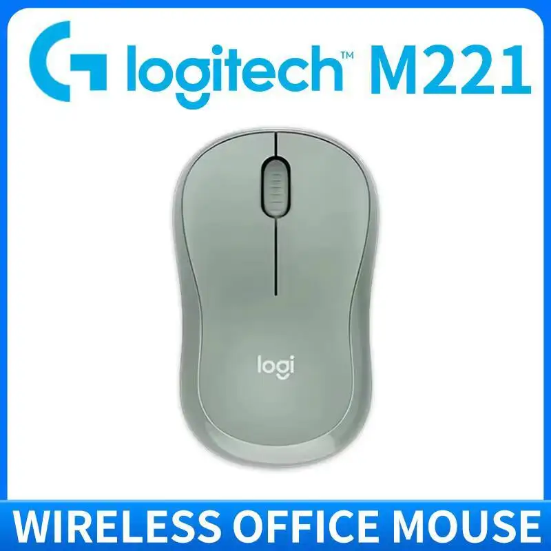 Logitech M221 2,4 GHz Mouse silencioso sem fio Design compacto 1000 DPI USB Nano receptor para escritório, casa, PC, laptop