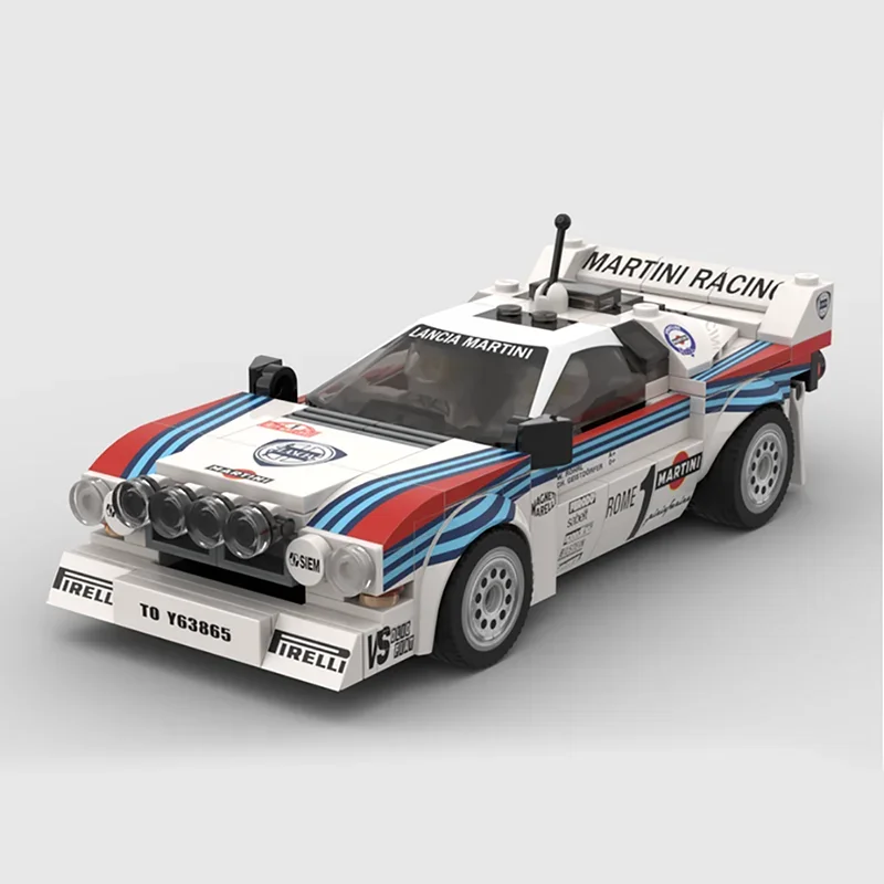 244PCS MOC Lancia Rally 037 Martini Racing - Winner Rallye Monte Carlo 1983 Building Blocks DIY Toy Brick New Year Holiday Gifts
