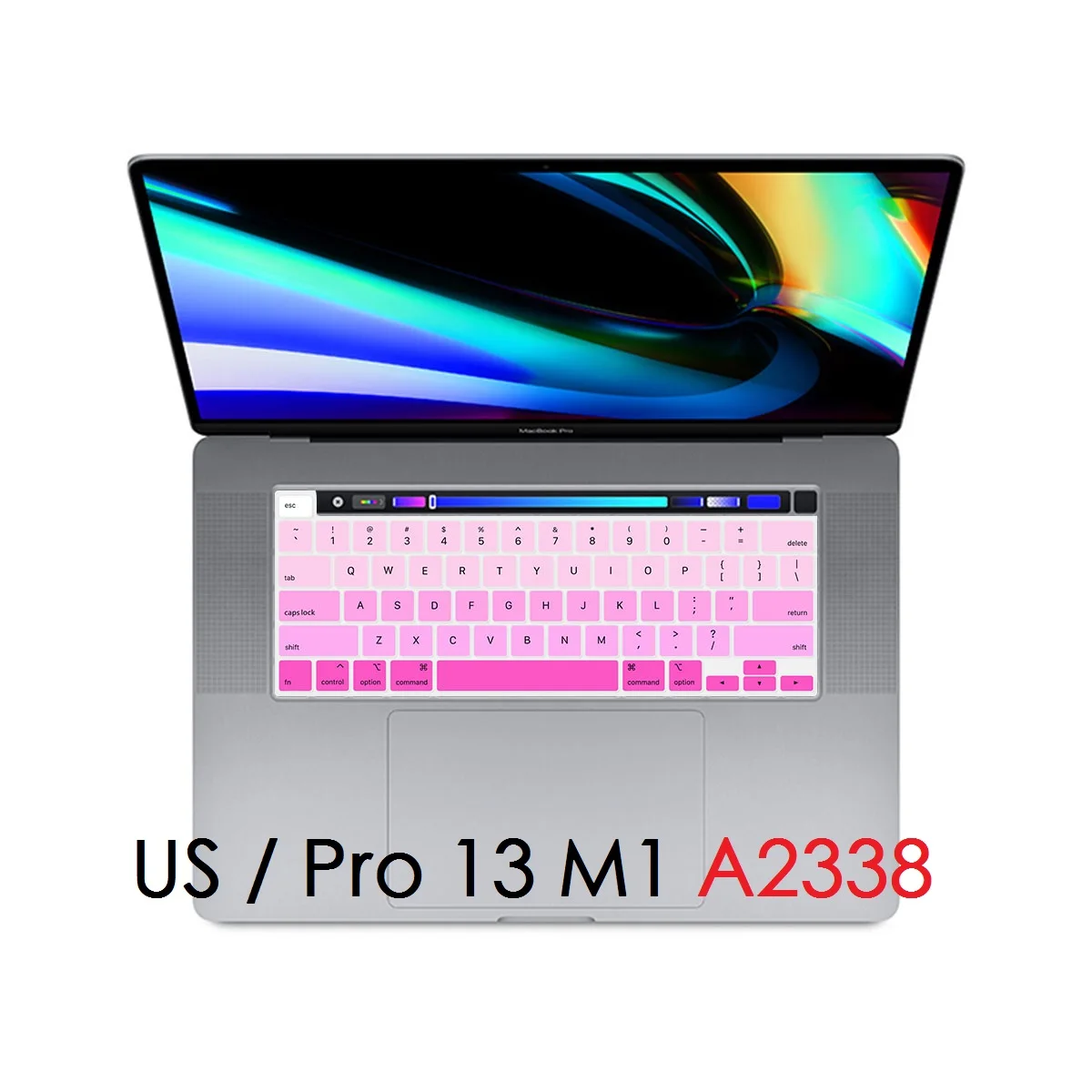 Us Layout Skin Per Macbook Pro 13 2020 M1 Chip A2338 Us Tastiera Cover Silicon Rainbow Waterproof Pro 13 M1 A2338 Pellicola Per Tastiera