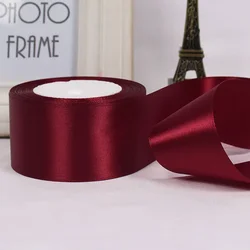Pink Satin Ribbon for Festive Gift Wrapping and DIY Crafts (48 Wine Red)