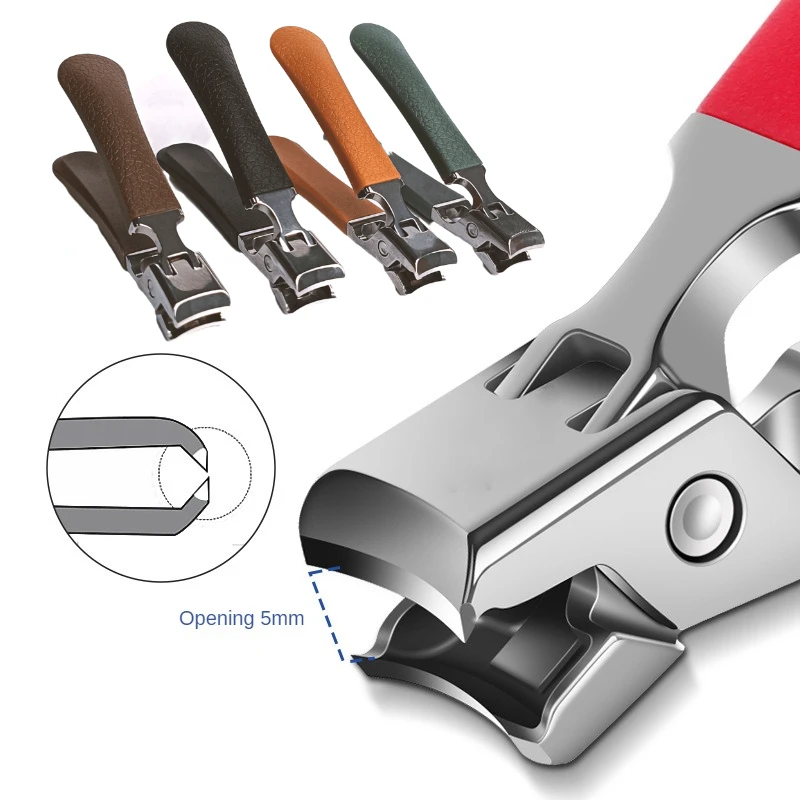 Nail Clipper Nail Clippers 1Pcs For Thick Nails Stainless Steel Wide Jaw Opening No Splash Fingernail Cutters Long Handle with Catcher