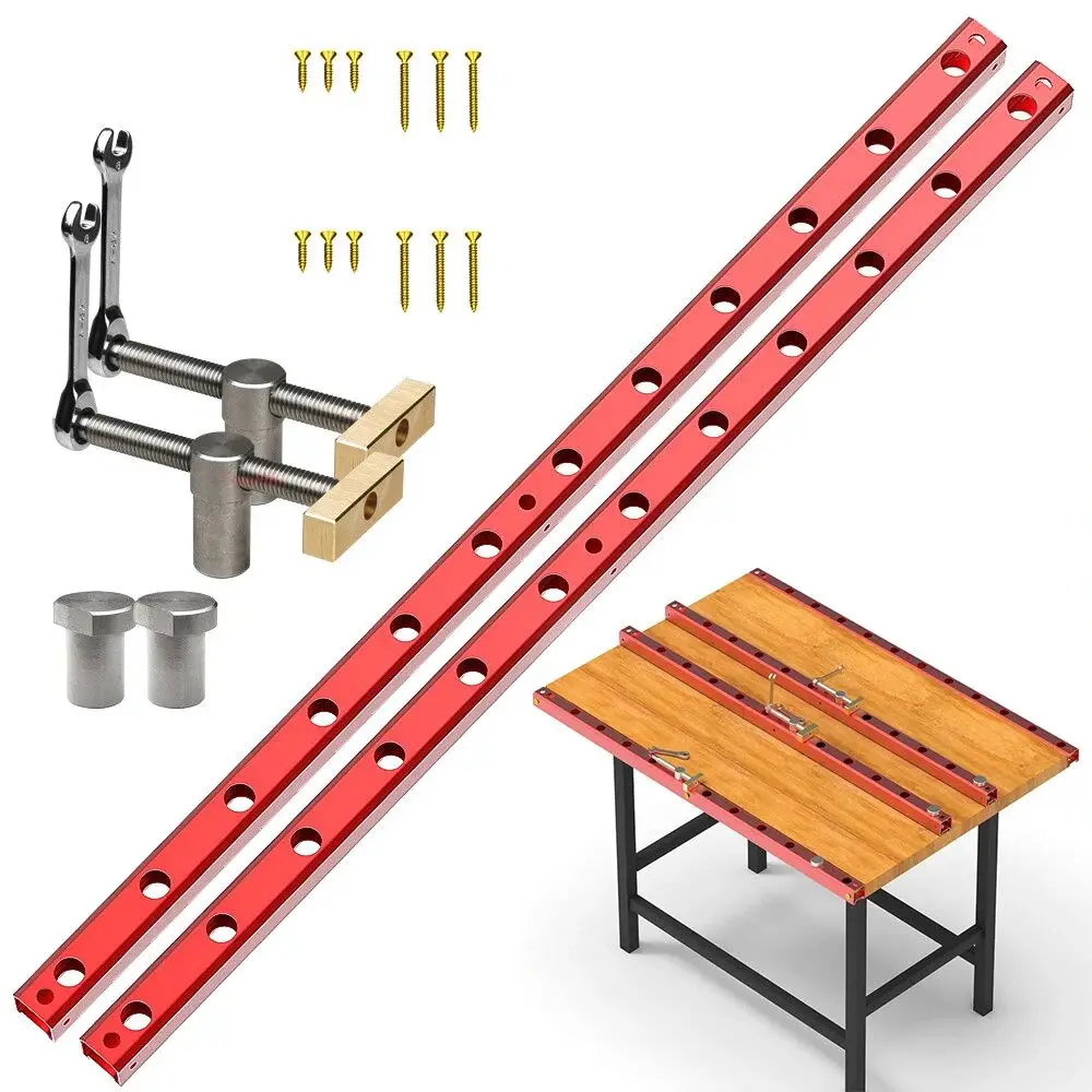 CRTOL Woodworking Bench Dog Hole Aluminum Track Splicing Board Quick Hold Down Clamp Workbench Table