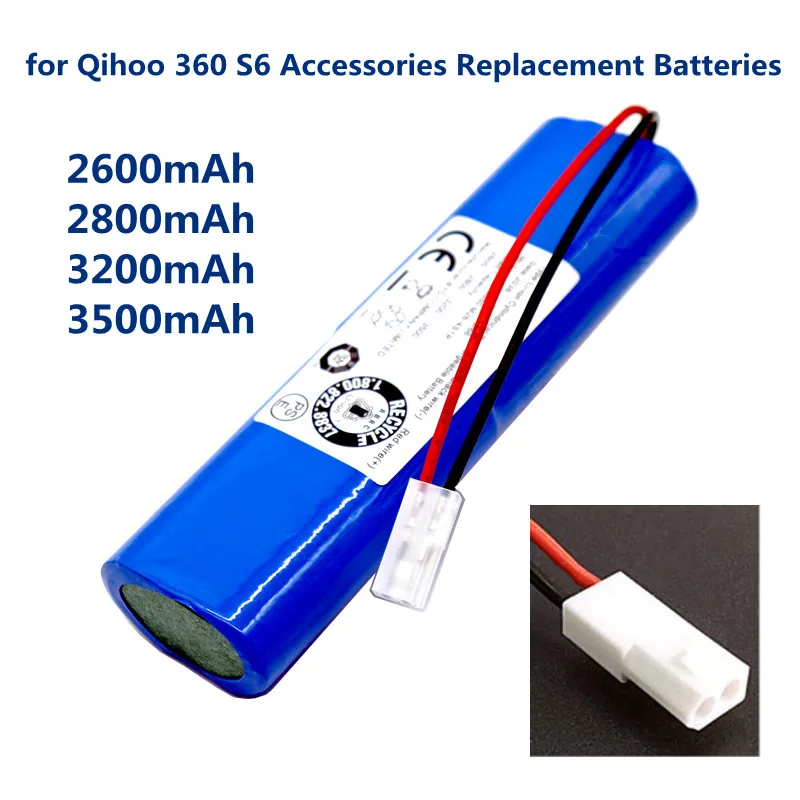 14.8V 2600mAh Battery Pack for Qihoo 360 S6 Robotic Vacuum Cleaner Spare Parts Accessories Replacement Batteries