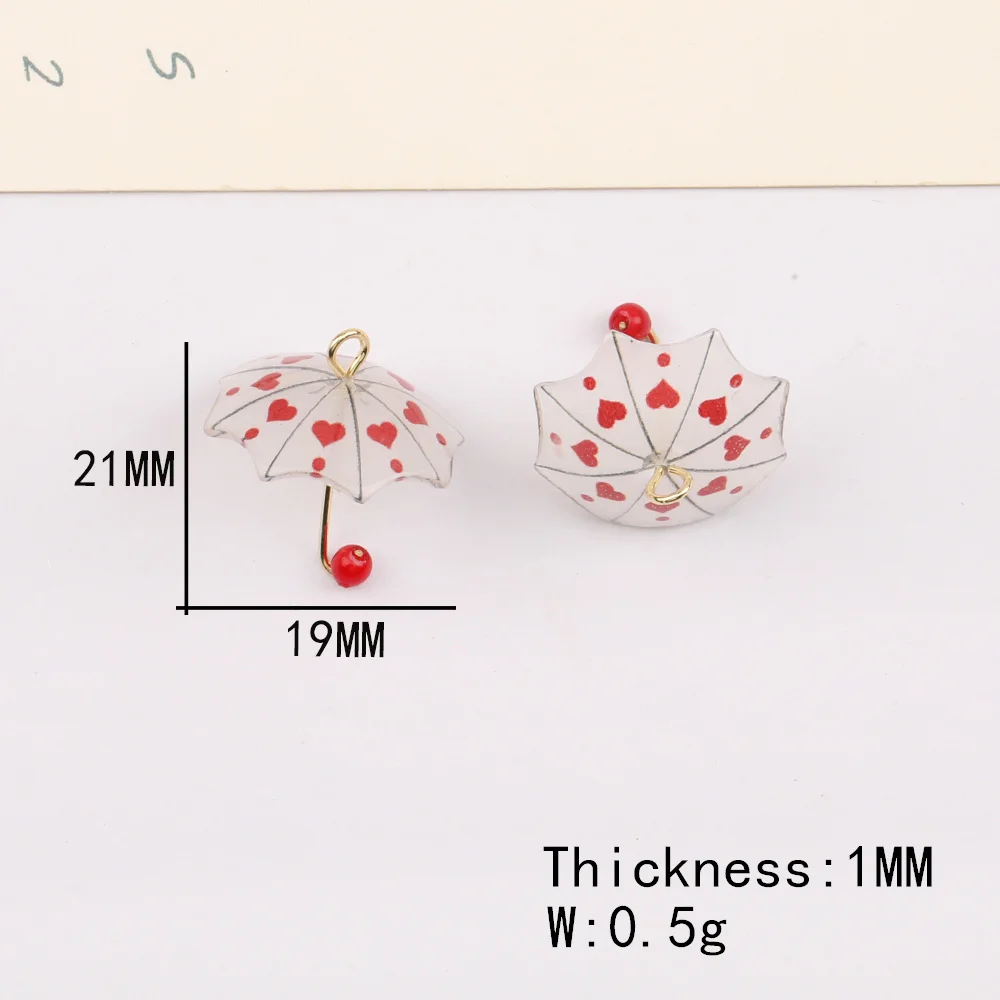 Cordial Design 100Pcs 19*21MM Jewelry Findings & Components/Hand Made/Umbrella Shape/DIY Earring Making/Cute Resin Charms #16273 - cordial
