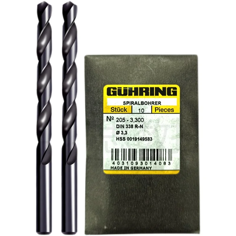 1PCS 독일 GUHRING 205 2.0-13.0MM 스트레이트 핸들 트위스트 드릴 비트 코발트 다이아몬드가 포함 된 스테인레스 스틸 고속 강철