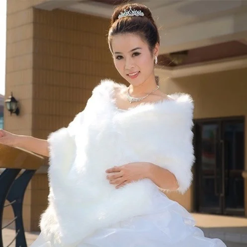 Kleid Winterbraut Jacke Hochzeit Kaschmir Jacke Mit Knöpfen, Ivory