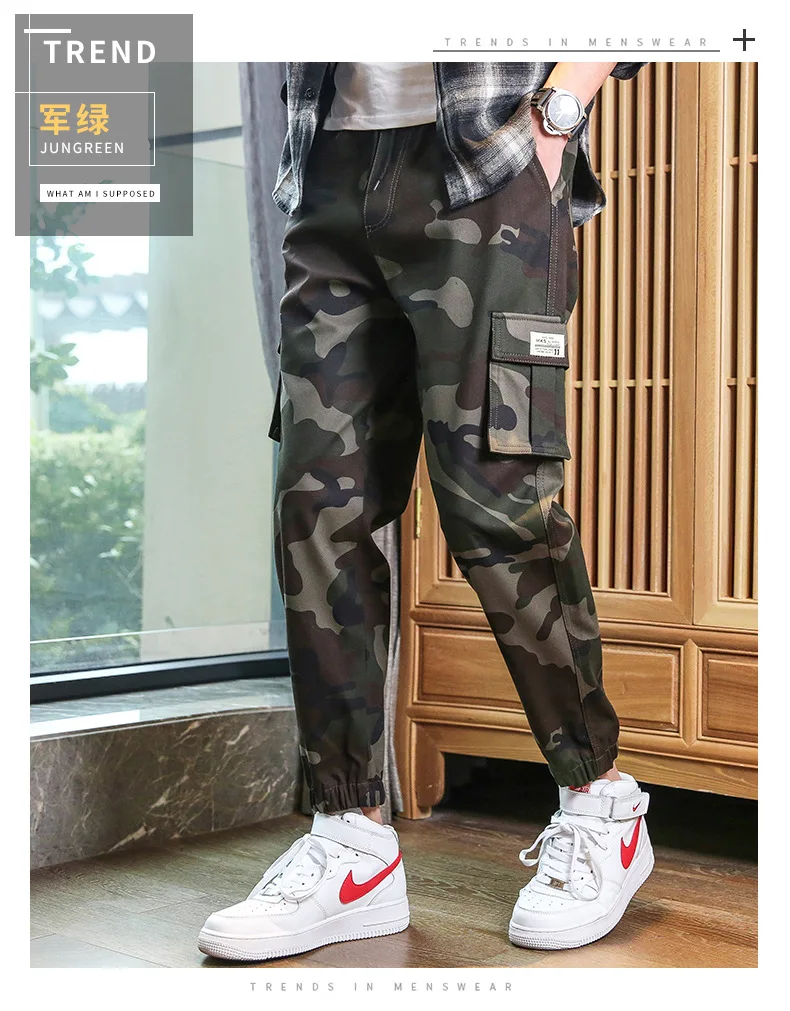 Men's Cargo Pants Casual Multi Pockets Military Tactical Pants Men Outerwear Long Trousers Male New Camouflage Youth Sweatpants cargo sweatpants