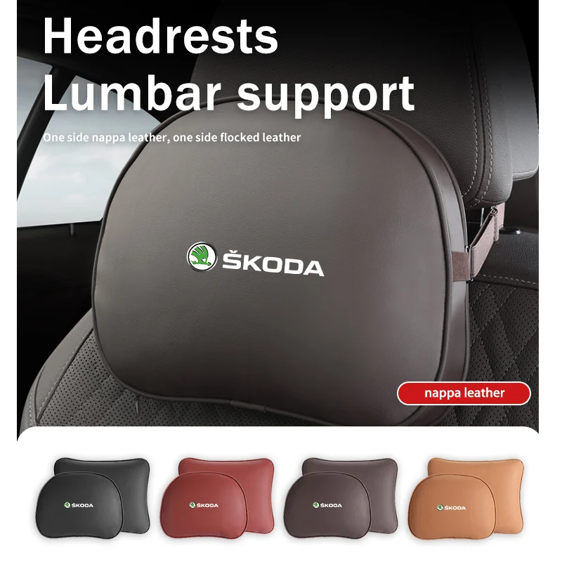 ForSkodaCarSeatHeadrestNeckSupportLumbarProtectorCushionRapid