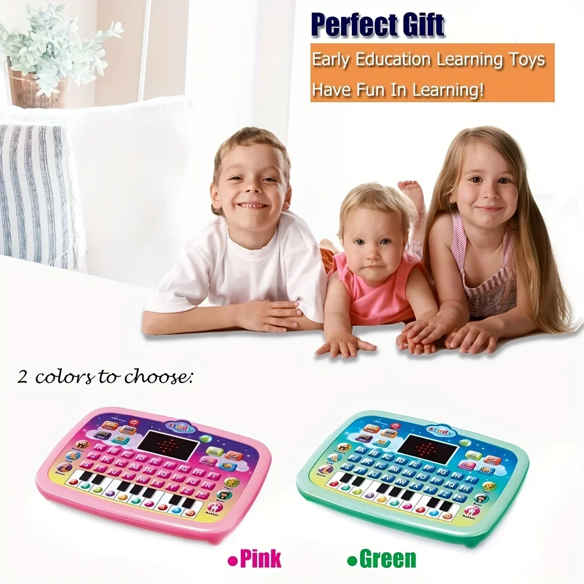 Tablet Interactive Electronic Learning Pad Toy With LED Screen,  Alphabet Numbers Word Music Math For Boys&Girls Christmas Gift 3
