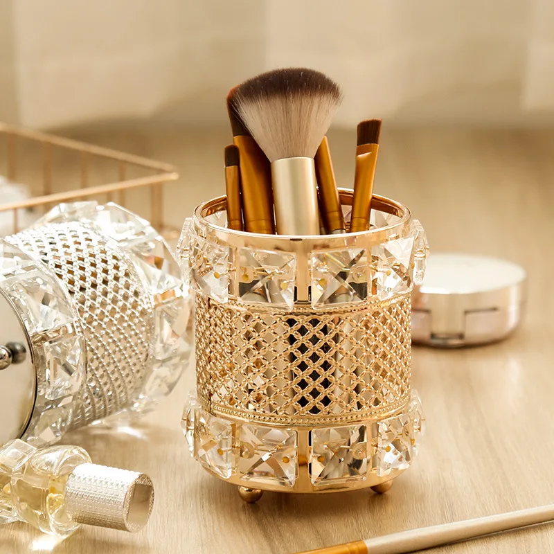 

Crystal Cosmetic Brush Storage Tube Brush Bucket Cosmetic Storage Box Finishing Box Cosmetic Brush Rack
