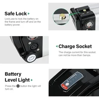 Batterie Silverfish longue portée 48V 20Ah 4PIN, Pack Lithium-Ion pour Conversion de vélo 1000W 500W, pour les déplacements en ville avec chargeur 3