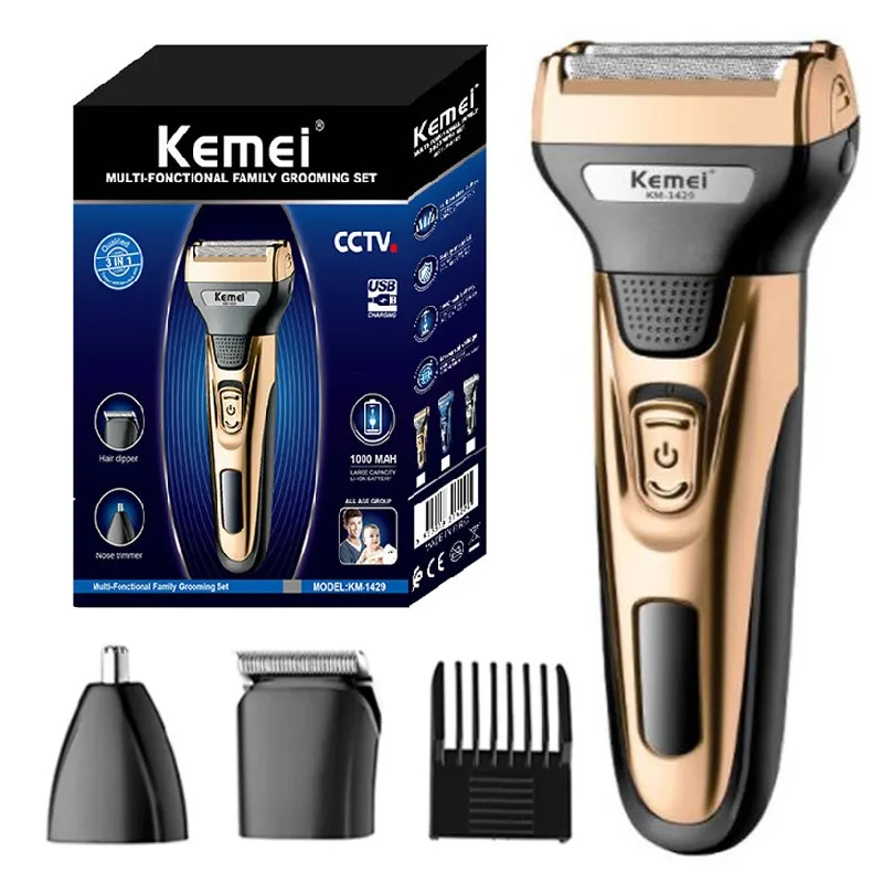

grooming kit electric shaver for men beard hair trimmer body nose ear shaving machine face electric razor rechargeable