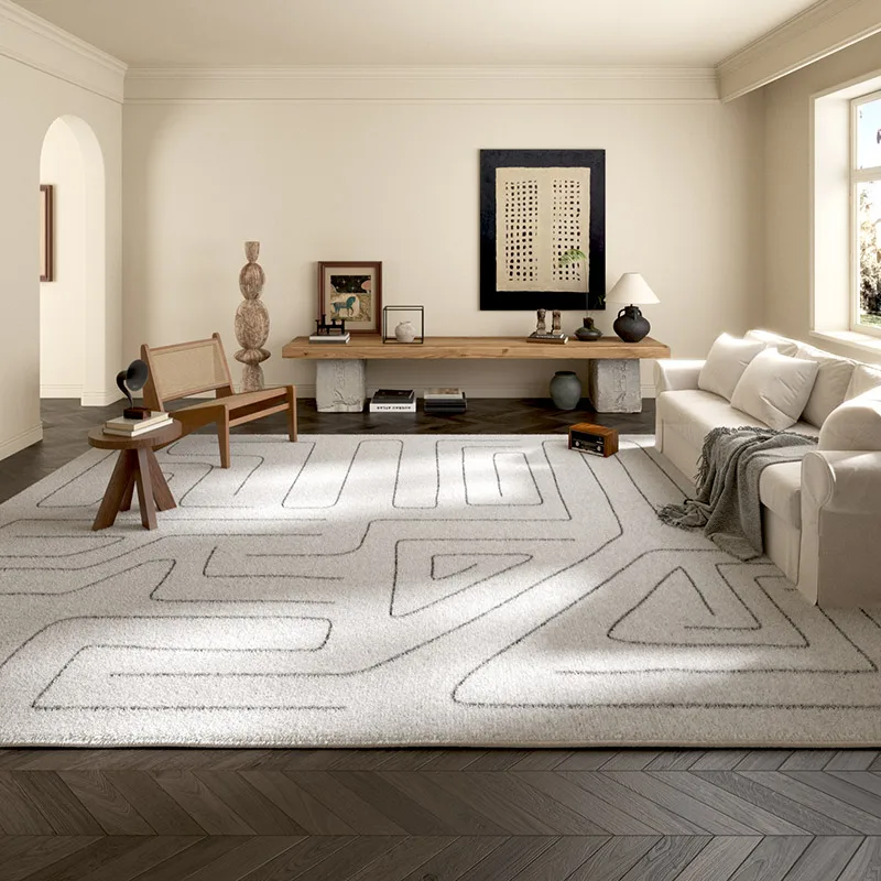 Light Luxury Style Living Room Decoration Carpet Thick Plush Lounge Floor Mat Fluffy Soft Study Rug Large Area Rugs for Bedroom 2