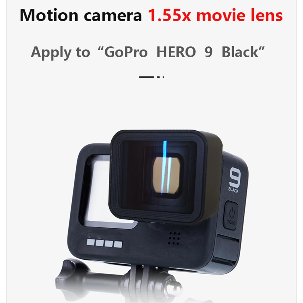 -[A51I 디지털] Gopro HERO 9 블랙 액션 카메라용 아나모픽 와이드스크린 렌즈 1.55X 시네마 렌즈