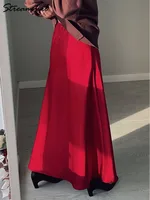Long Satin Skirts Women Dark Green Luxury Spring Summer Maxi Straight Black Skirt Long Shining Satin Skirt Maxi Brown Ladies - Image 5