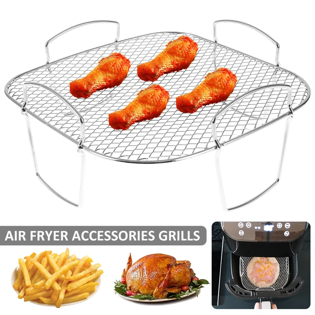 Air Sütő Állvány Grillező Rozsdamentes Acél Többcélú Főzési Tartó Kültéri Bbq Szerszámok Otthoni Konyhai Légitársaság Kiegészítők