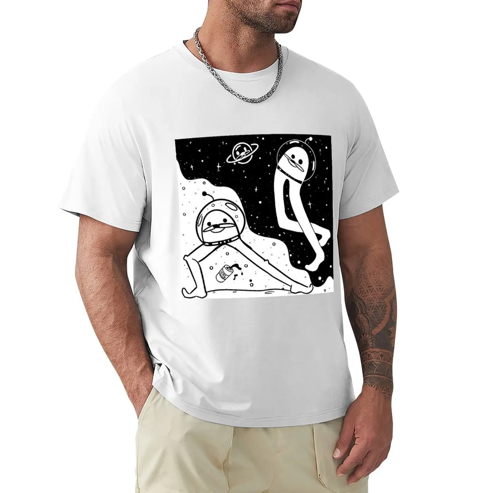Yin Yang Gondola Space T-Shirt Abbigliamento Hippie Magliette Pesanti Magliette Taglie Forti Magliette Nere Magliette Per Uomo Grafica