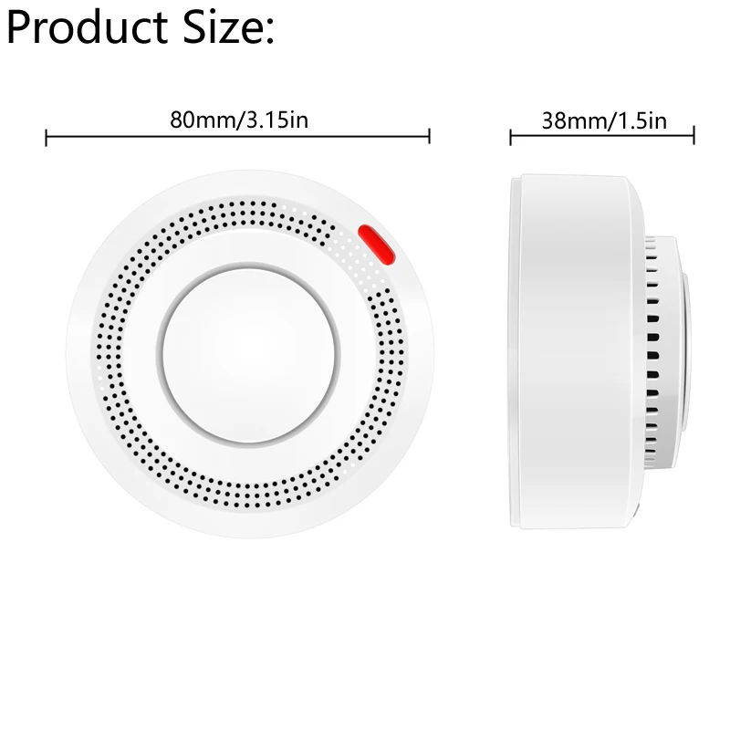 WiFi Fire Protection Smoke Sensor Alarm Detector Smart Life app Tuya Smart app Control work with Alexa Google assistant smoke alarm