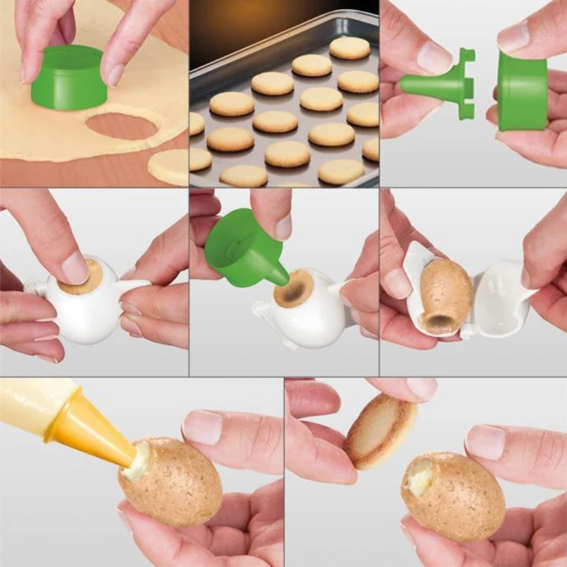 4Pcs/Set Christmas Cookie Mould Easter Mould For Filled Cookies Easter Plastic Bunny/Egg Moulds Cookie Tools