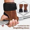 Bench Press Weight Lifting Wrist Hooks Straps Cowhide Deadlift Gloves and Grip Pads for Fitness Gym Training Dumbbell Pull-Up 1