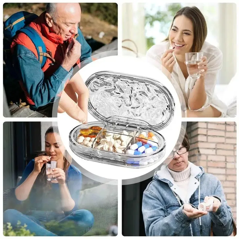 Portable Vitamin Tablet Separation Portable Travel Mini  For Seven Days Multiple Compartments Sealed Pill And Tablet Storage Box