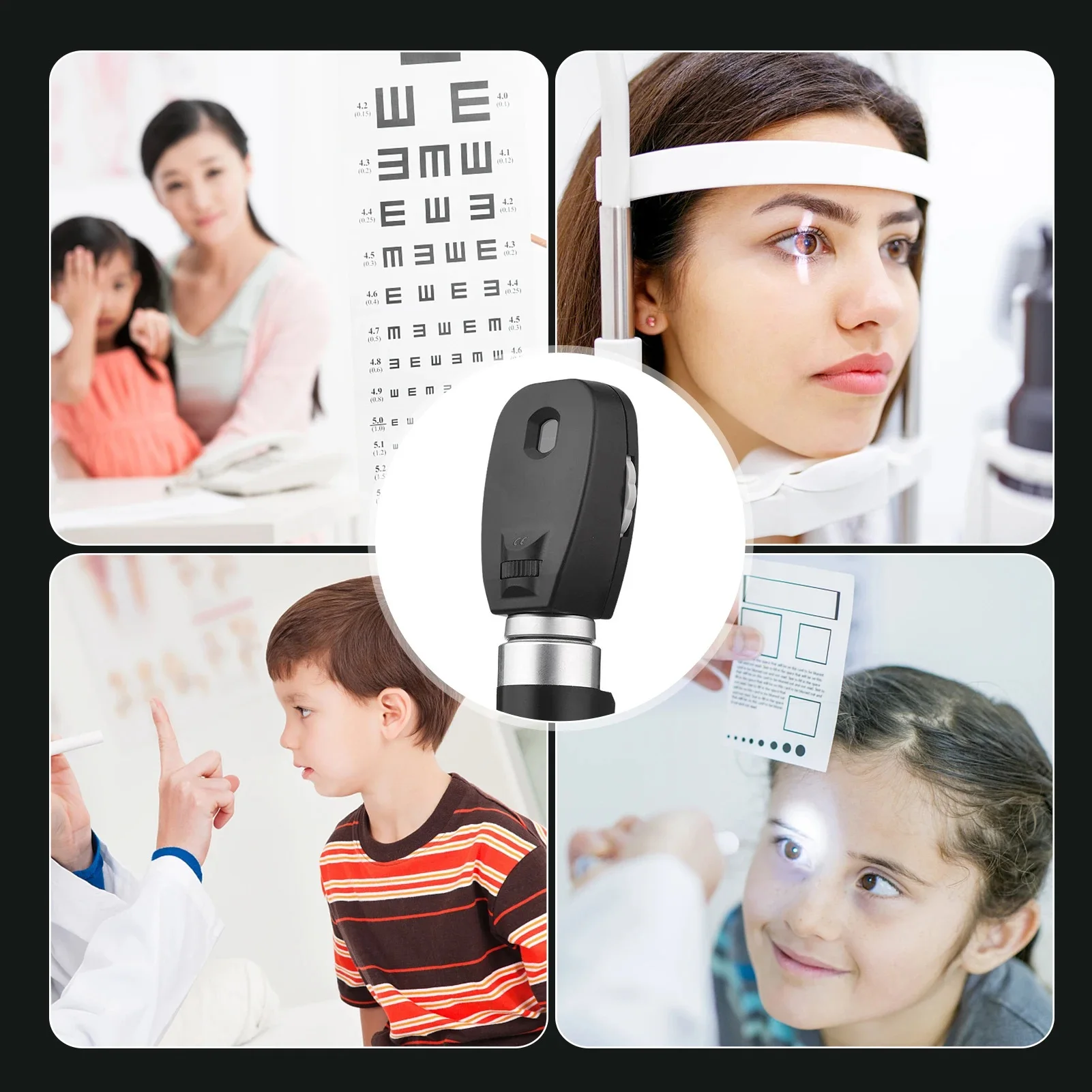 LED Handheld Medical Professional Oftalmoscopio 5 Apertures Eye Care Diagnostic Kit Ophthalmic Direct Portable Ophthalmoscope