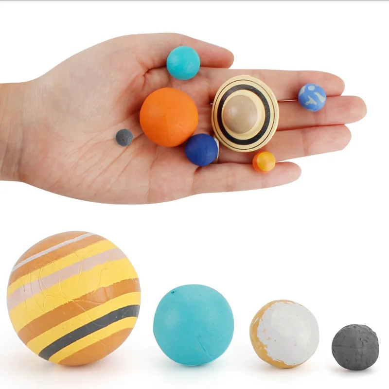 

9Pcs Simulation Solar System Earth Globe Eight Planets Ball Plastic Cosmic Planet Model Figures Teaching Science Educational Toy