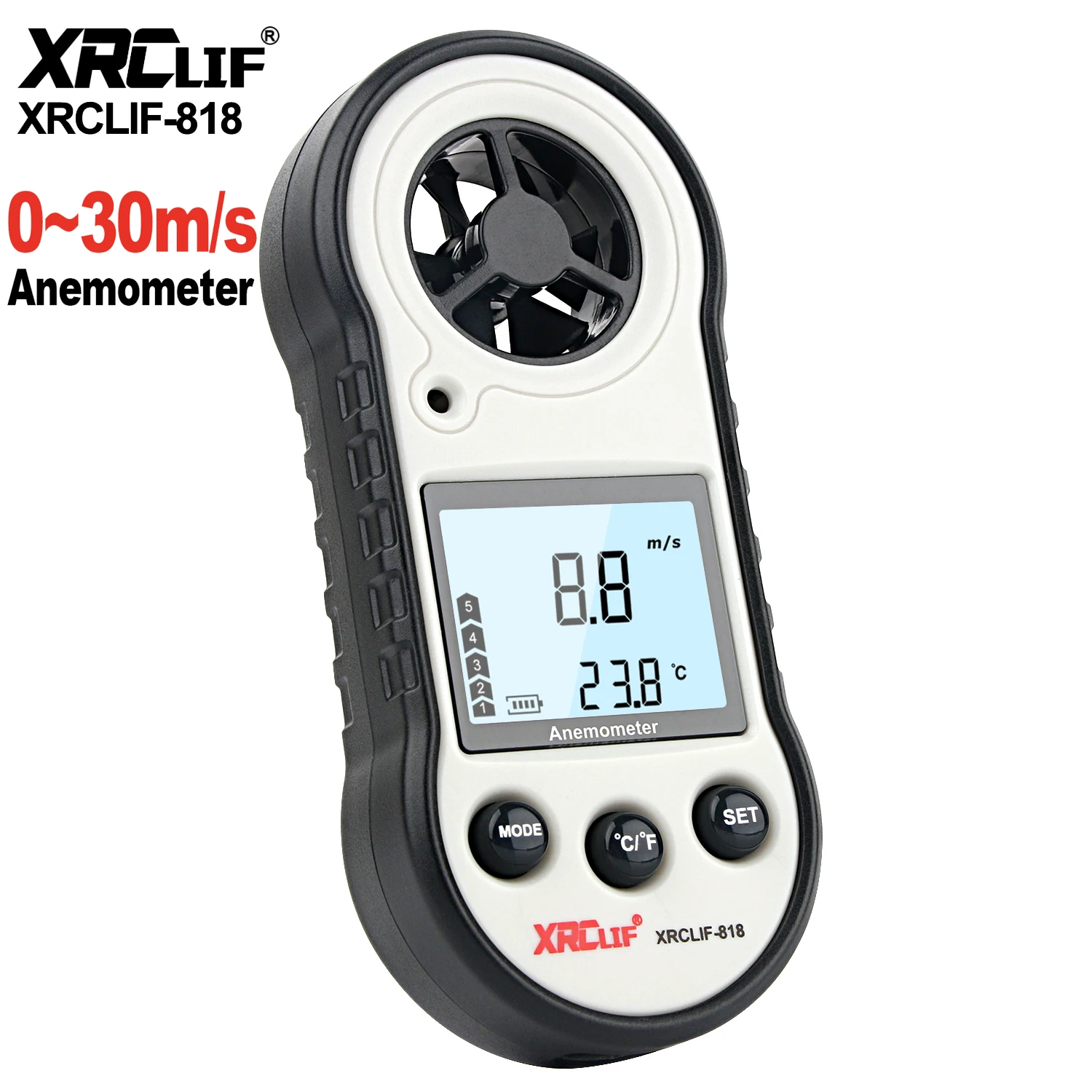 Tanie XRCLIF anemometr cyfrowy 2 w 1 miernik prędkości wiatru urządzenie do pomiaru sklep