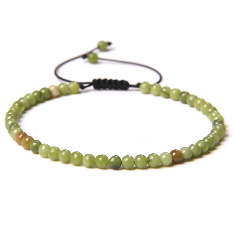 4MM Naturstein geflochtenes Armband Kleines Steinperlenarmband Verstellbarer Quarz Achate Armreif Mineral Schmuck Geschenk für Frauen Männer – Detail 26