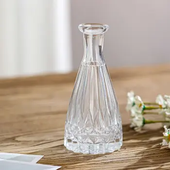 Mini vaso in rilievo Vintage trasparente vaso in vetro francese INS vaso per piante idroponiche vaso per fiori in rilievo ornamenti da tavolo 1