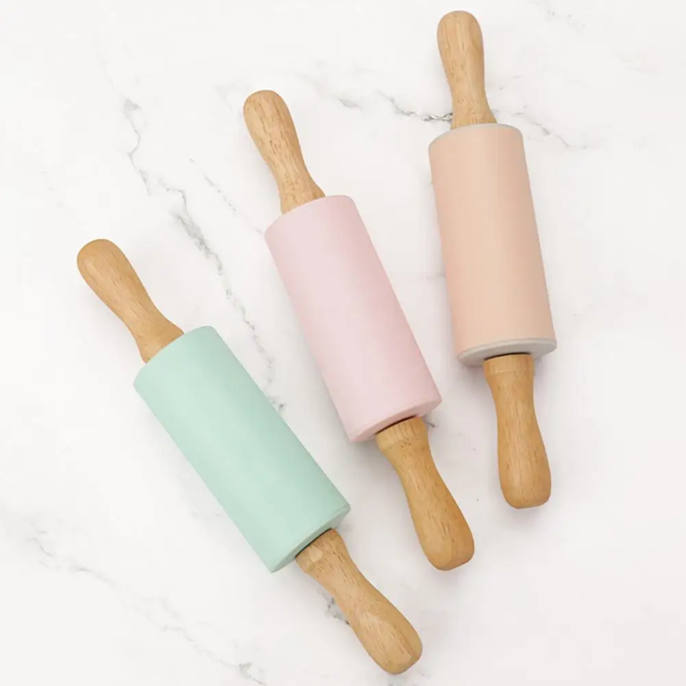 2Pcs Mini Rolling Pin Kids Rolling Pin Non-stick Rolling Pin Pastry Dough  Roller Clay Rolling Pin