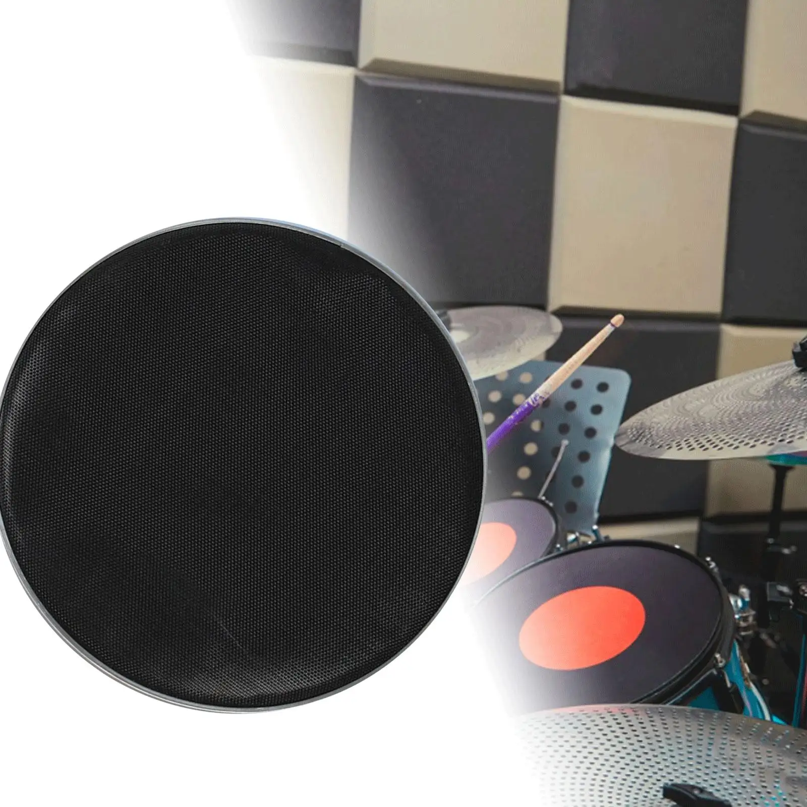 Bass Drum Head Mufflers External Mute Accessories Mesh Silent Drumhead Replacement for Drum Kick Bass Snares Tom Percussion