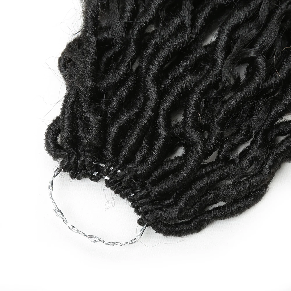Alibaby Goddess Locs Synthetic Crochet Hair for Braids Ombre Braiding Hair Extension River Faux Locs With Curly Hair 2
