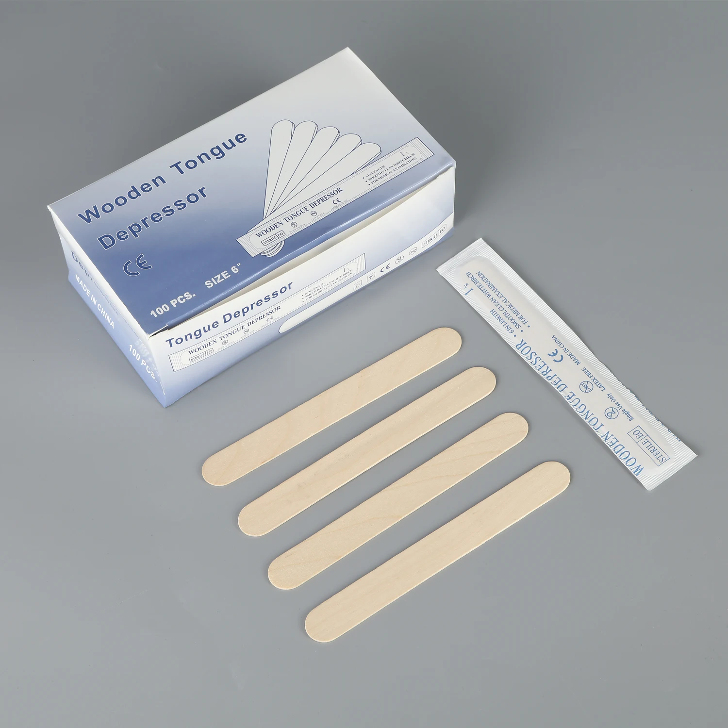 10/30/50/100PCS Disposable Tongue Depressor Wooden Tattoo Waxing Stick Individual Paper Pack Hair Removal Sticks Tattoo Supplies 3