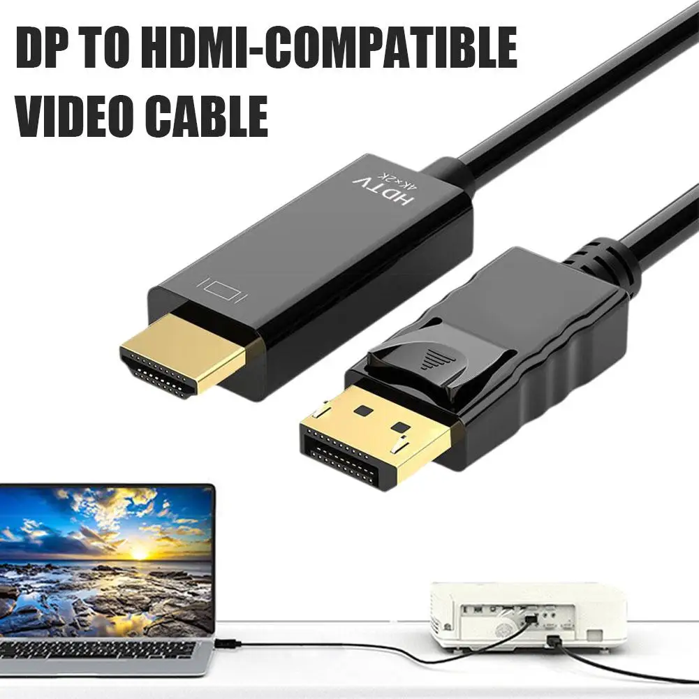 DP-HDMI 호환 데스크탑 그래픽 카드 디스플레이 디스플레이 포트 비디오 케이블, HDMI 4K 케이블, HD-깜박임 없음, A2Z8 호환
