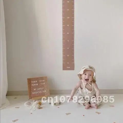 INS Canvas Baby Height Measure Ruler, Wall Stickers, Children Growth Chart, Record, Kids Room Decoration, Hanging Rulers, Photo