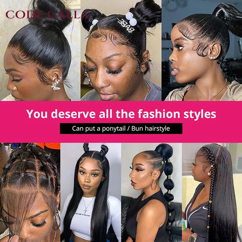 Frontal Lace Wig Straight Transparent full Lace Human Hair Wigs Pre Plucked Bone Straight Human Hair full lace Wig 150% Density human hair wig