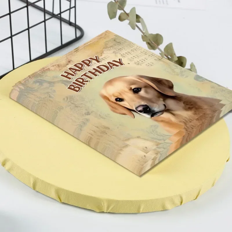 20pcs/Pac 33*33cm 2-Ply Vintage pet dog and cat birthday party decoration supplies wine glass flower paper disposable placemats
