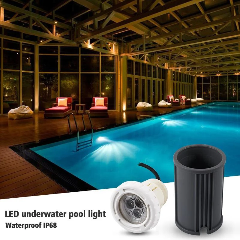 ABS LED Pool Lamps Cement Pool Plastic Pool Underwater Lamps Mini Recessed Pool Light IP68 12V Waterproof Multicolor Pool Lamps