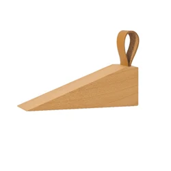 Solid Wood Non - Slip Door Stopper with Leather Rope and Anti - Collision Design - L (A)
