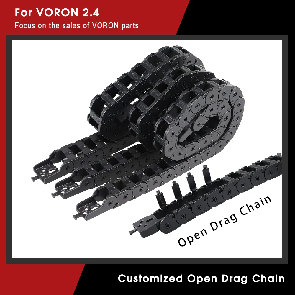 Correntes de Cabos para Impressora 3d Voron Conjunto Corrente de Arrasto Aberta Fio tipo Aberto Abertura Preta 2.4 250 300 350 mm Conjunto