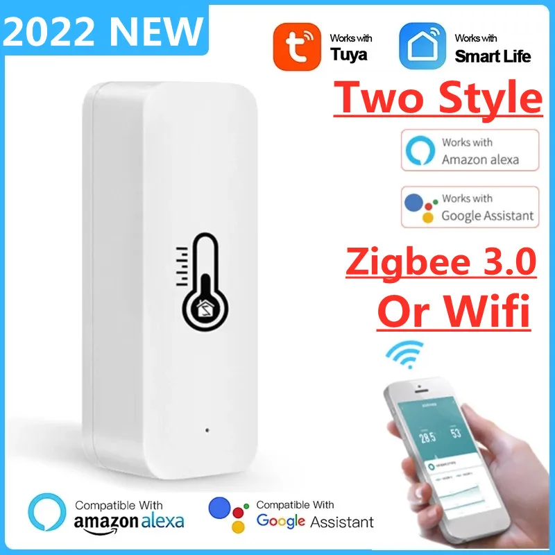Датчик температуры и влажности Tuya Wi-Fi Zigbee комнатный гигрометр термометр детектор