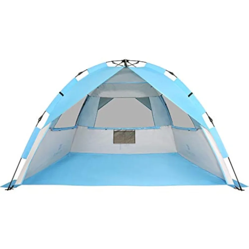 

G4Free Deluxe XL Up Beach Tent, 3-4 Persons Easy Setup Sun Shelter Canopy with UPF 50+ UV Protection Extral Wide 70.9 in