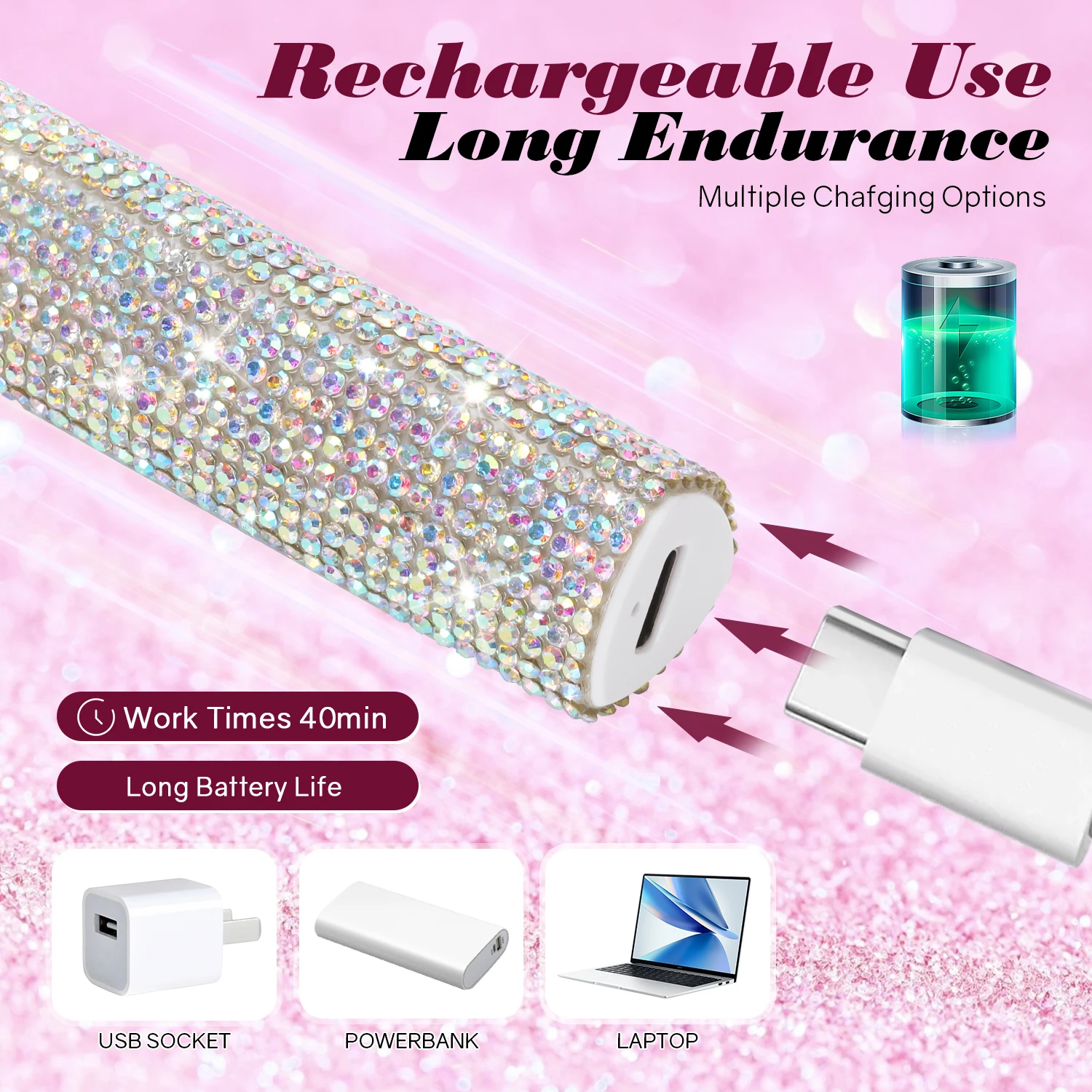 DianaBeauty Handheld Nail Dryer Lamp UV/LED Nail Curing All Gel Polish Nail Art Tool USB Rechargeabl Quick Dry Nail Lamp 5