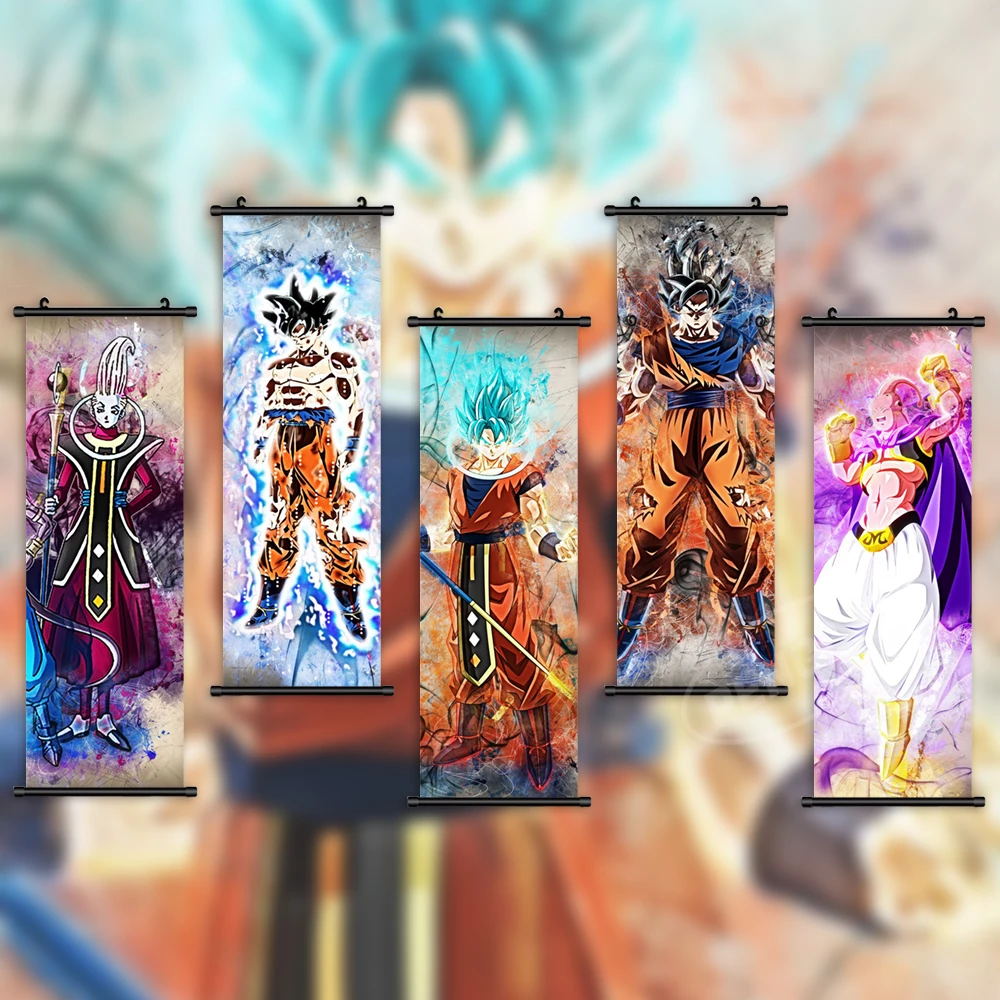 

Wall Artwork Anime Canvas Dragon Ball Pictures Goku Painting Vegeta IV Printed Poster Son Gohan Hanging Scrolls Home Decoration