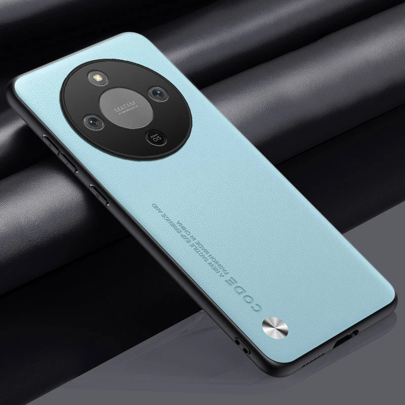 Deluxe Plain Leather Silicone Protective Case with Hard Bumper